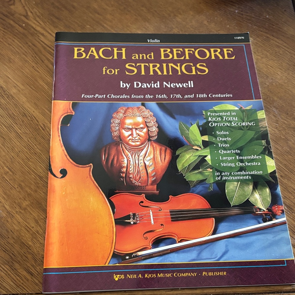 Bach and Before for Strings by David Newell - Orange and Blue Cover